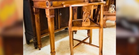 Set scrivania + sedia in Stile Coloniale